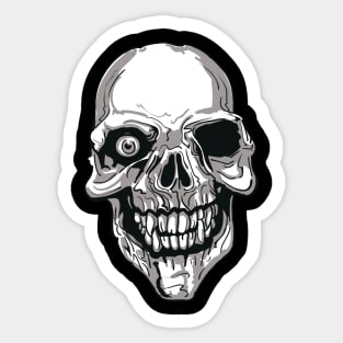 cool one eye skull Sticker
